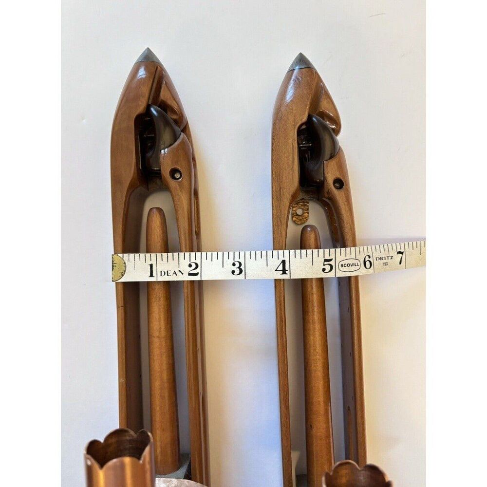Vintage Wooden Textile Mill Weaving Loom Shuttlecock wall Candlestick Holders - Picture 8 of 9